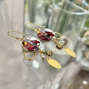 Flora Mini Earring 001 Bordeaux / SOLD OUT
